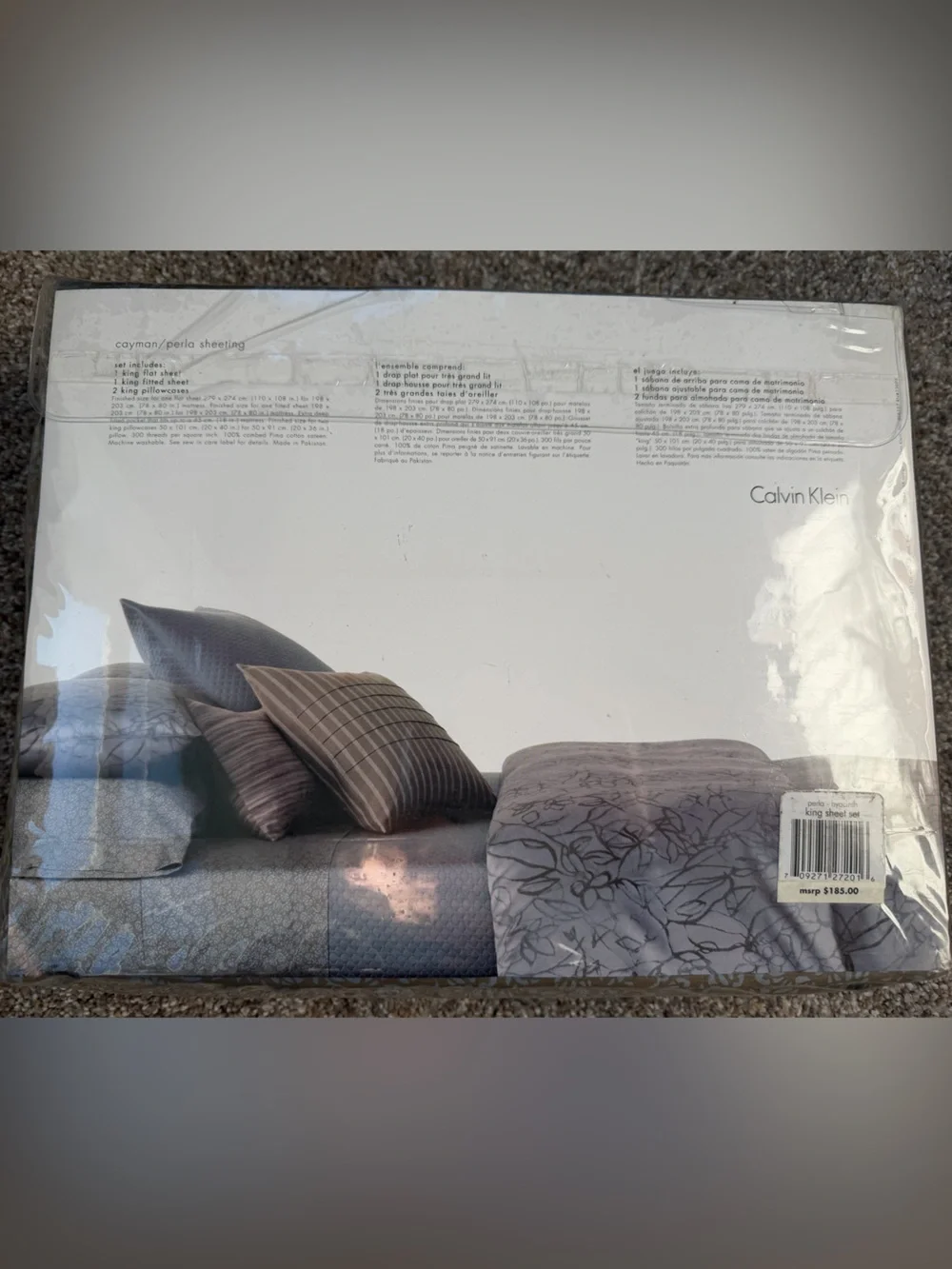 Calvin Klein King Sheet Set from Cayman Collection NWT
